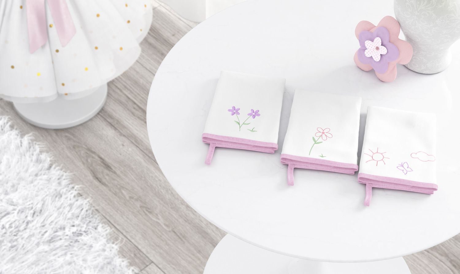 Jogo de Fraldas Boca Malha Floral Monet