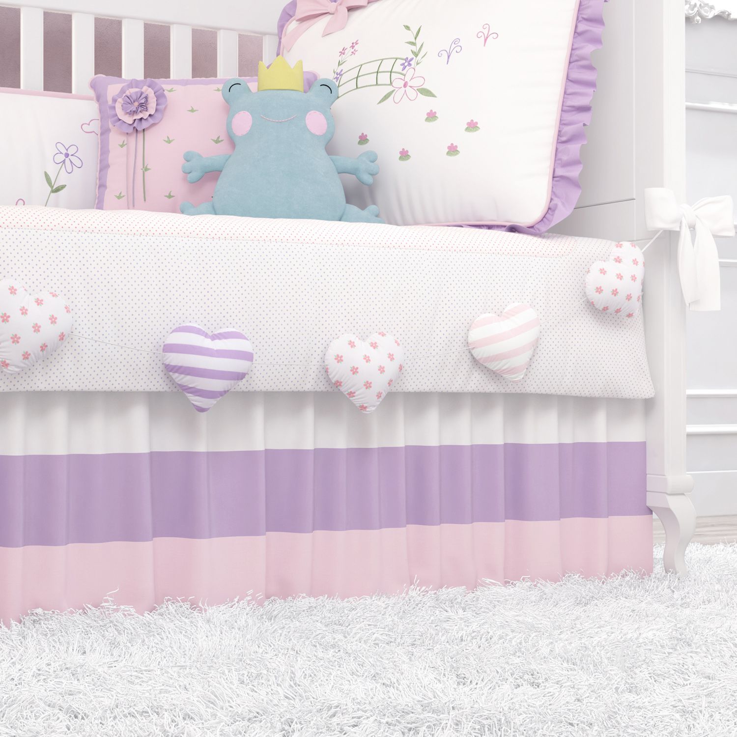 Varal de Berço Corações Floral Monet 70cm