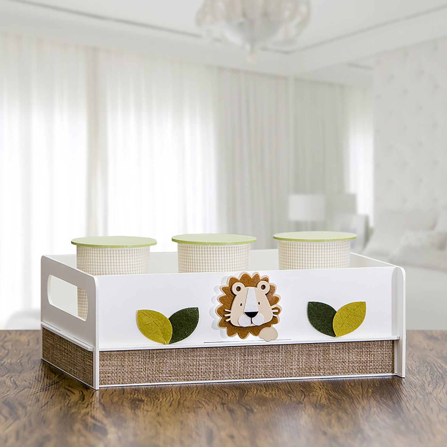 Bandeja e Potes LED Leãozinho