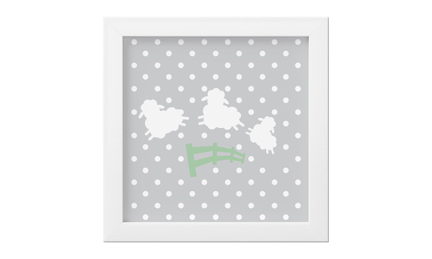 Quadro Amiguinho Ovelhinhas Verde/Preto 18cm