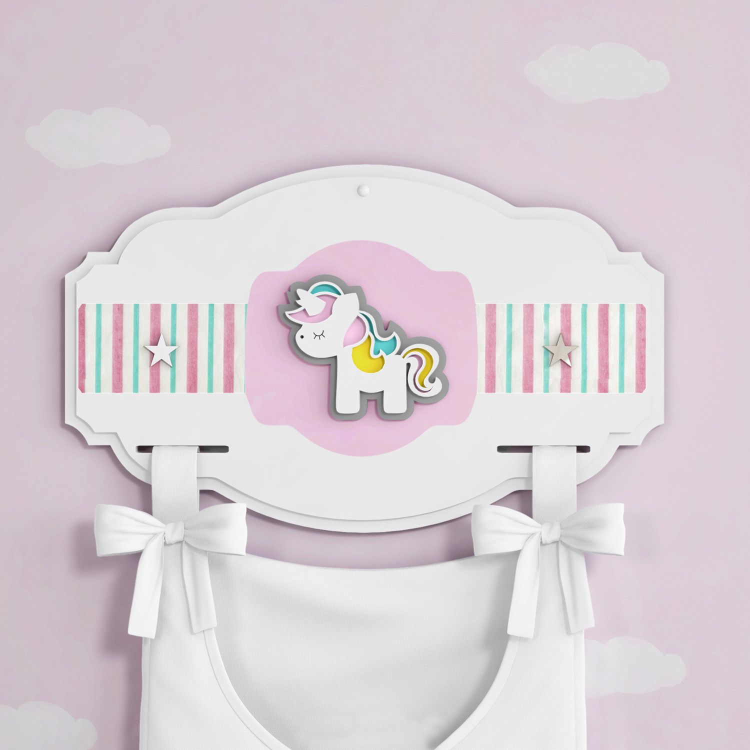 Suporte MDF de Porta Fraldas Unicórnio 3D