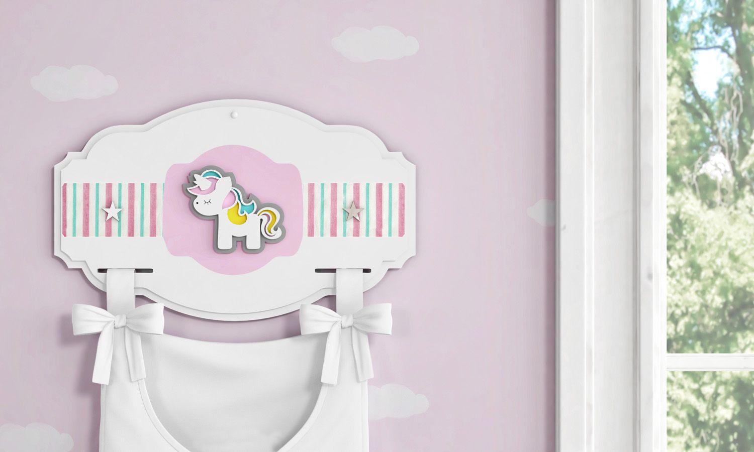 Suporte MDF de Porta Fraldas Unicórnio 3D