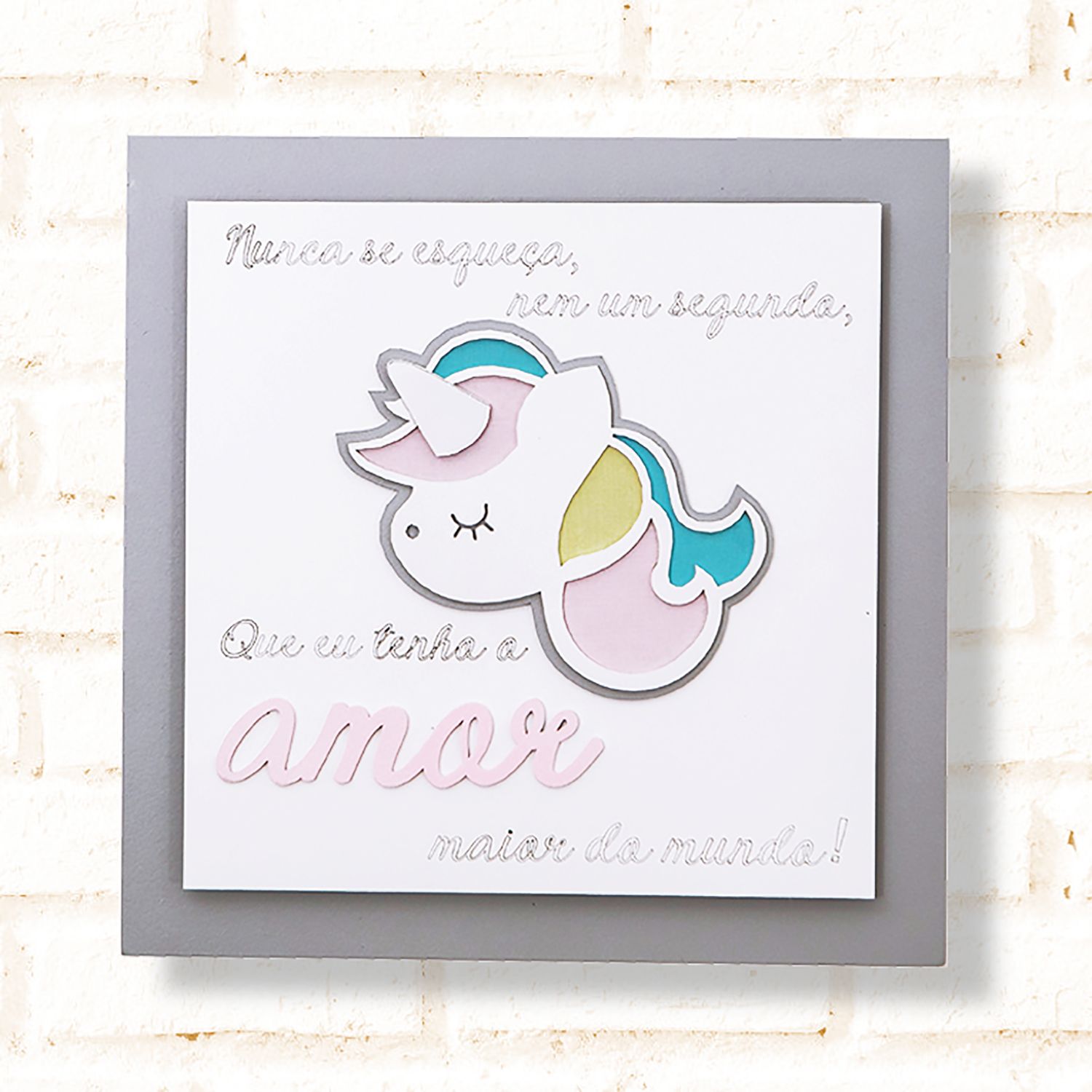 Quadro MDF Unicórnio 3D