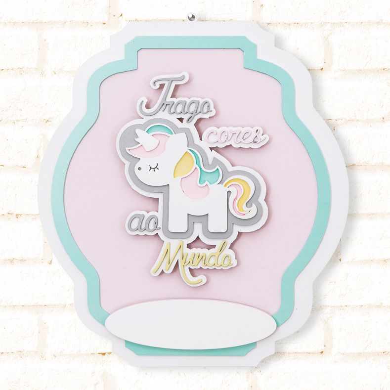 Porta Maternidade MDF Unicórnio 3D