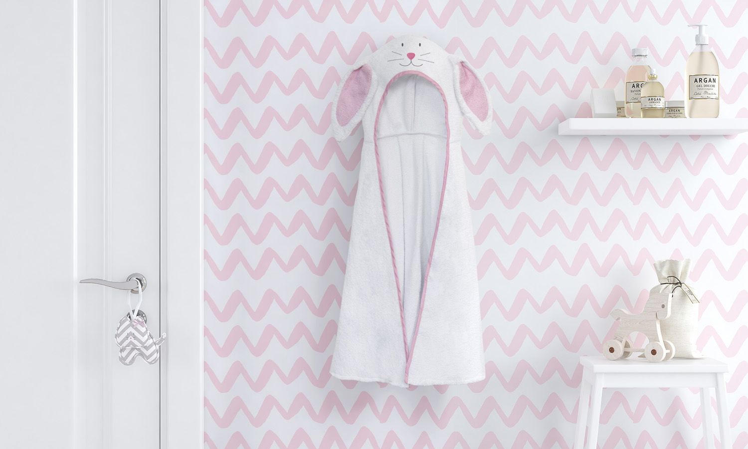 Toalha com Capuz Infantil Amiguinha Coelhinha 90cm