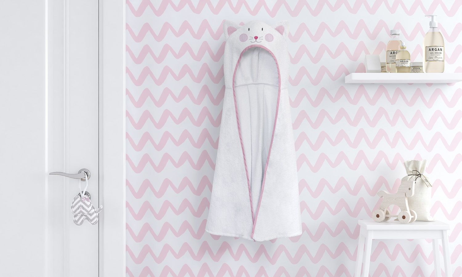 Toalha com Capuz Infantil Amiguinha Gatinha 90cm