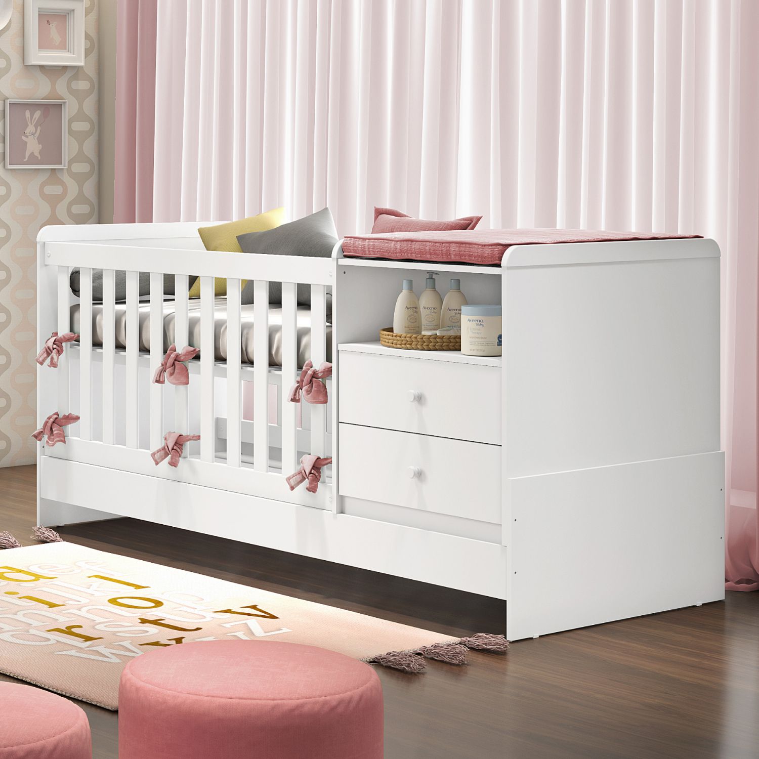 Berço com Trocador Branco Selena