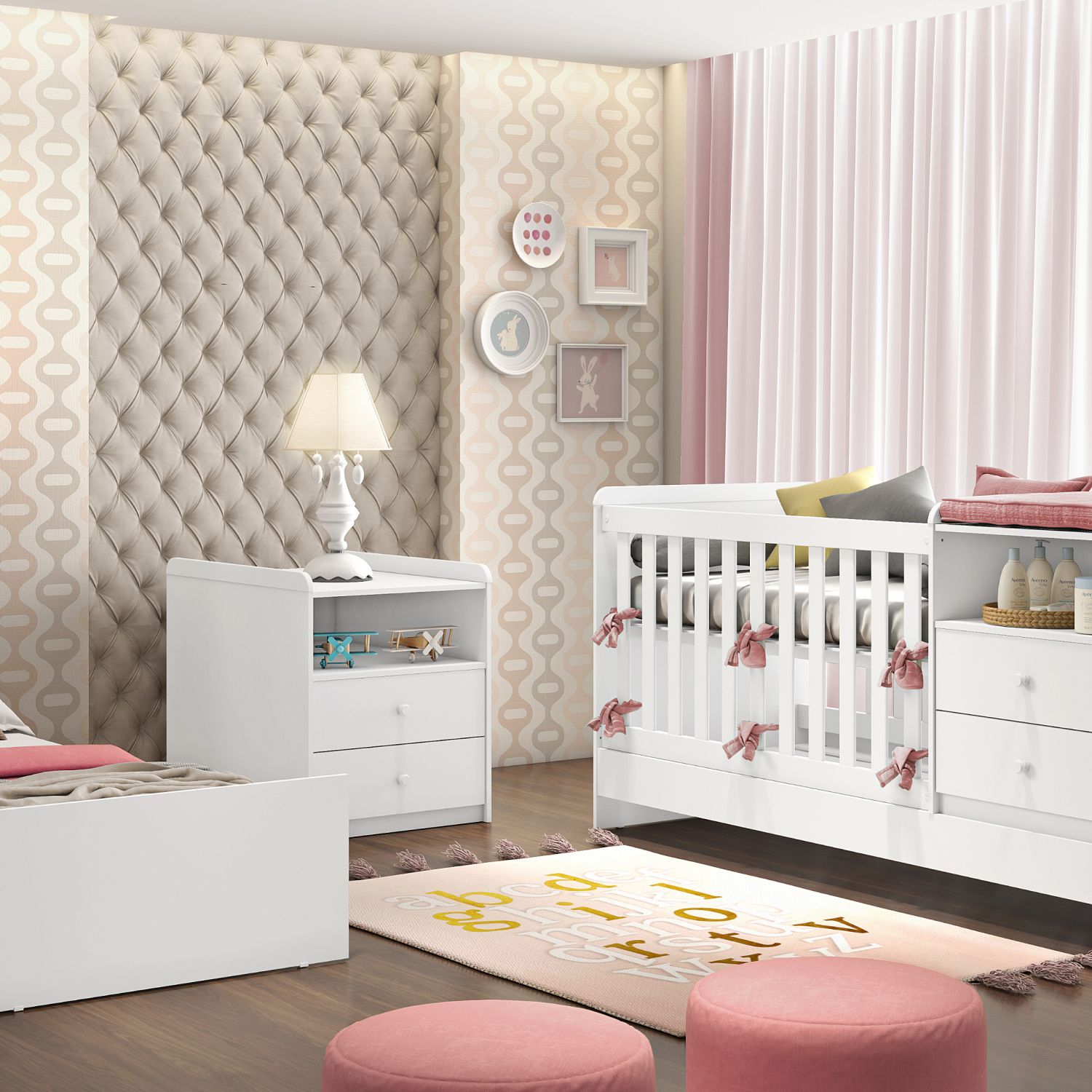 Berço com Trocador Branco Selena