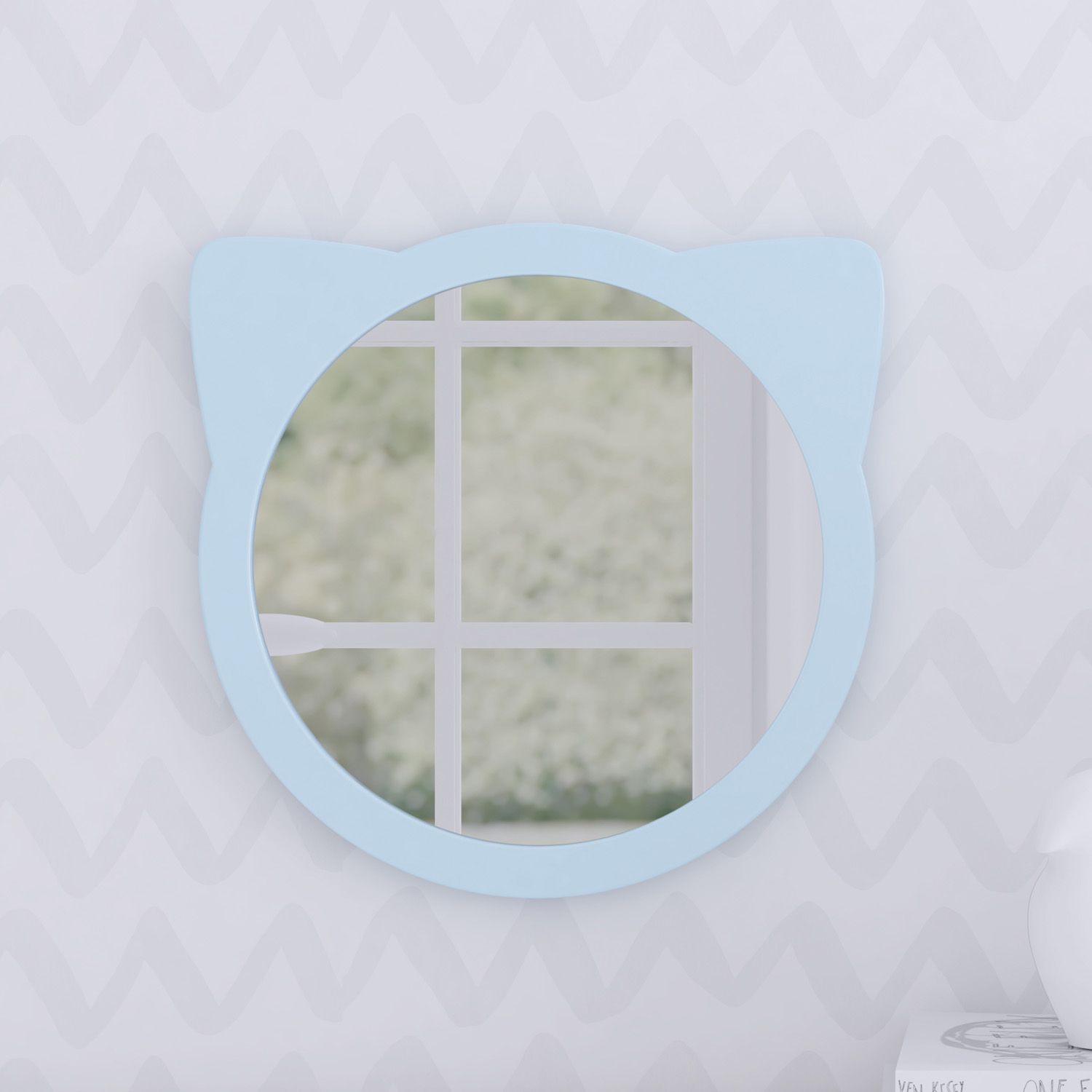 Espelho Redondo Amiguinha Gatinha Rosa 30cm