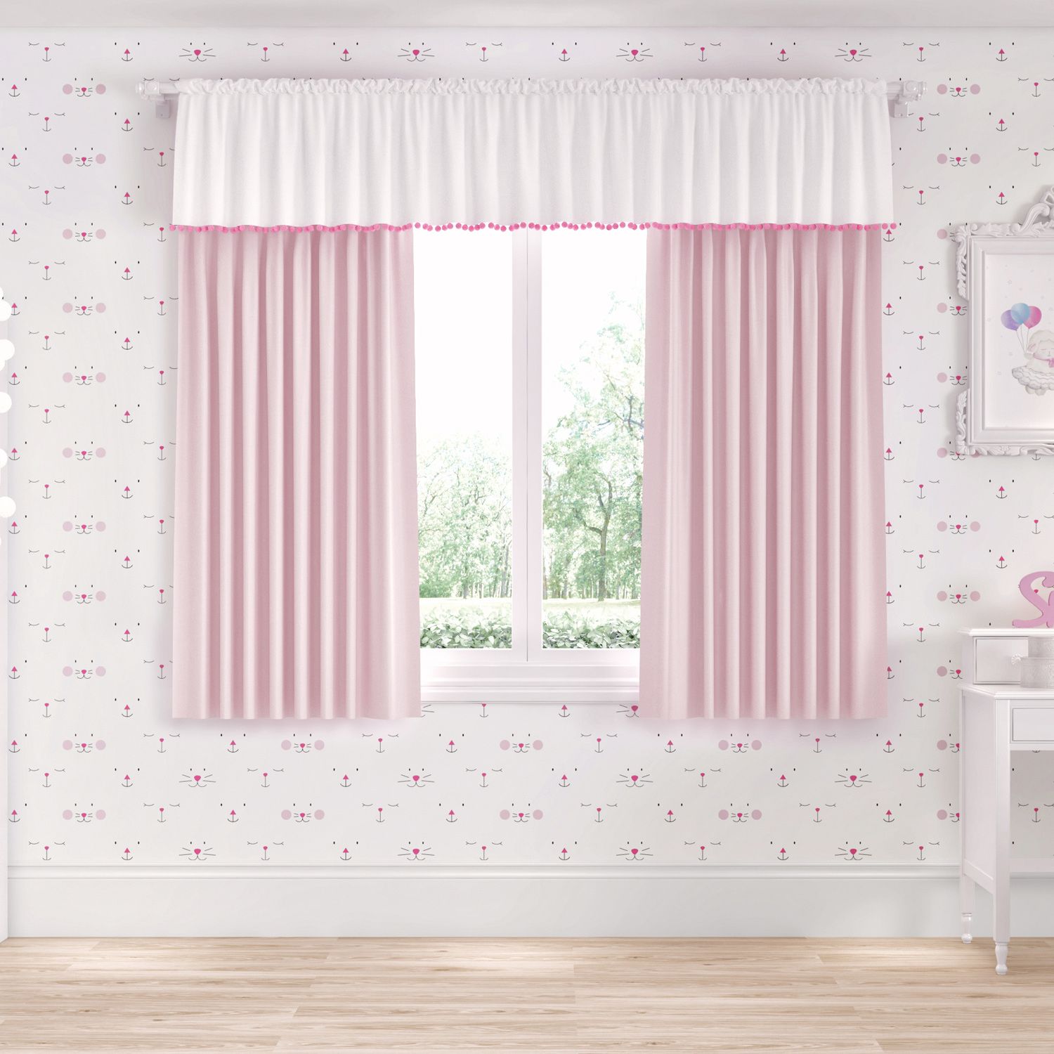 Cortina Infantil Amiguinhas 1,50m