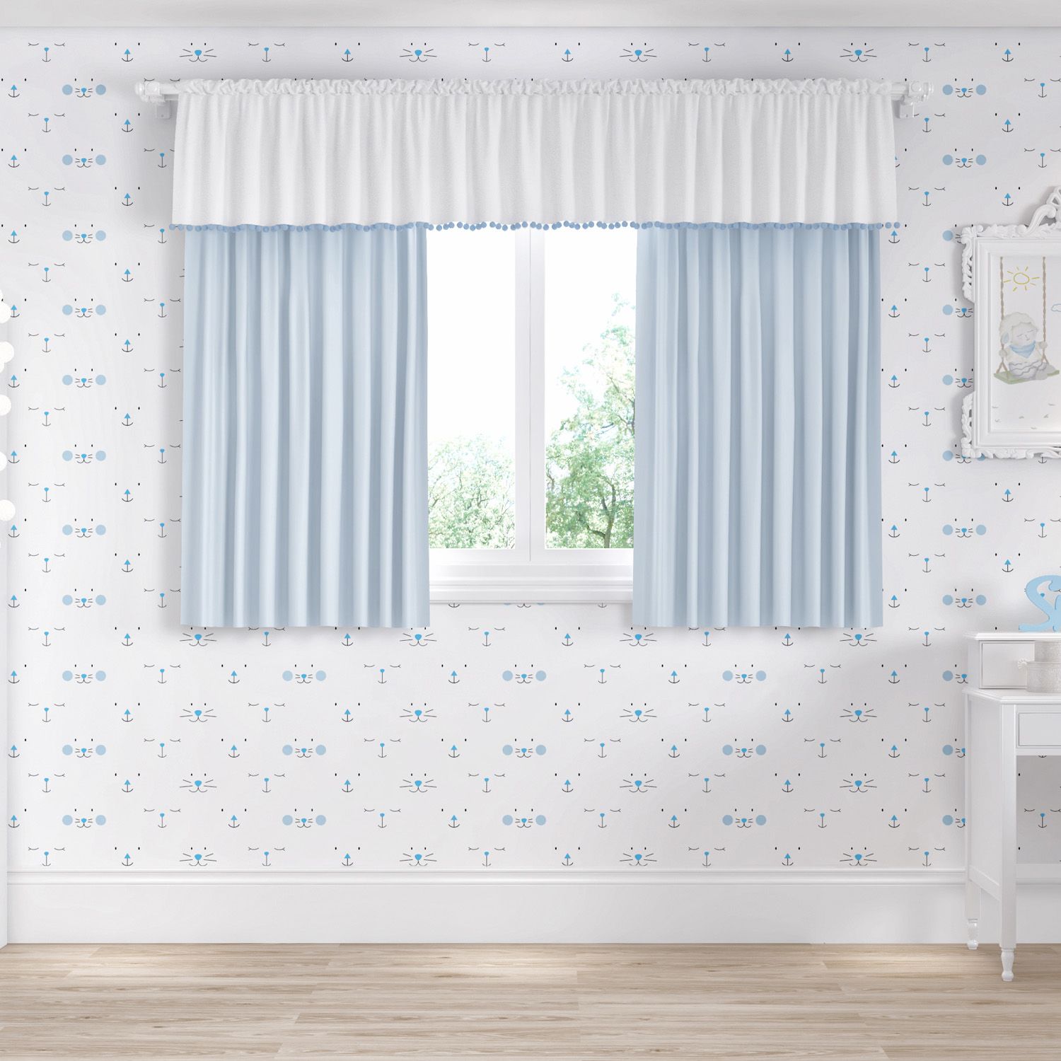 Cortina Infantil Amiguinhas 1,50m