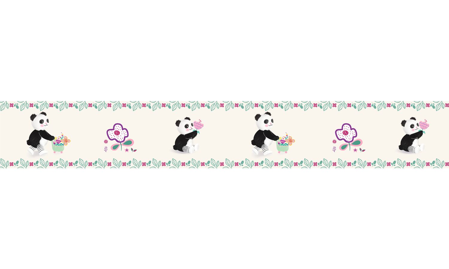 Faixa Adesiva de Parede Floral Moderna