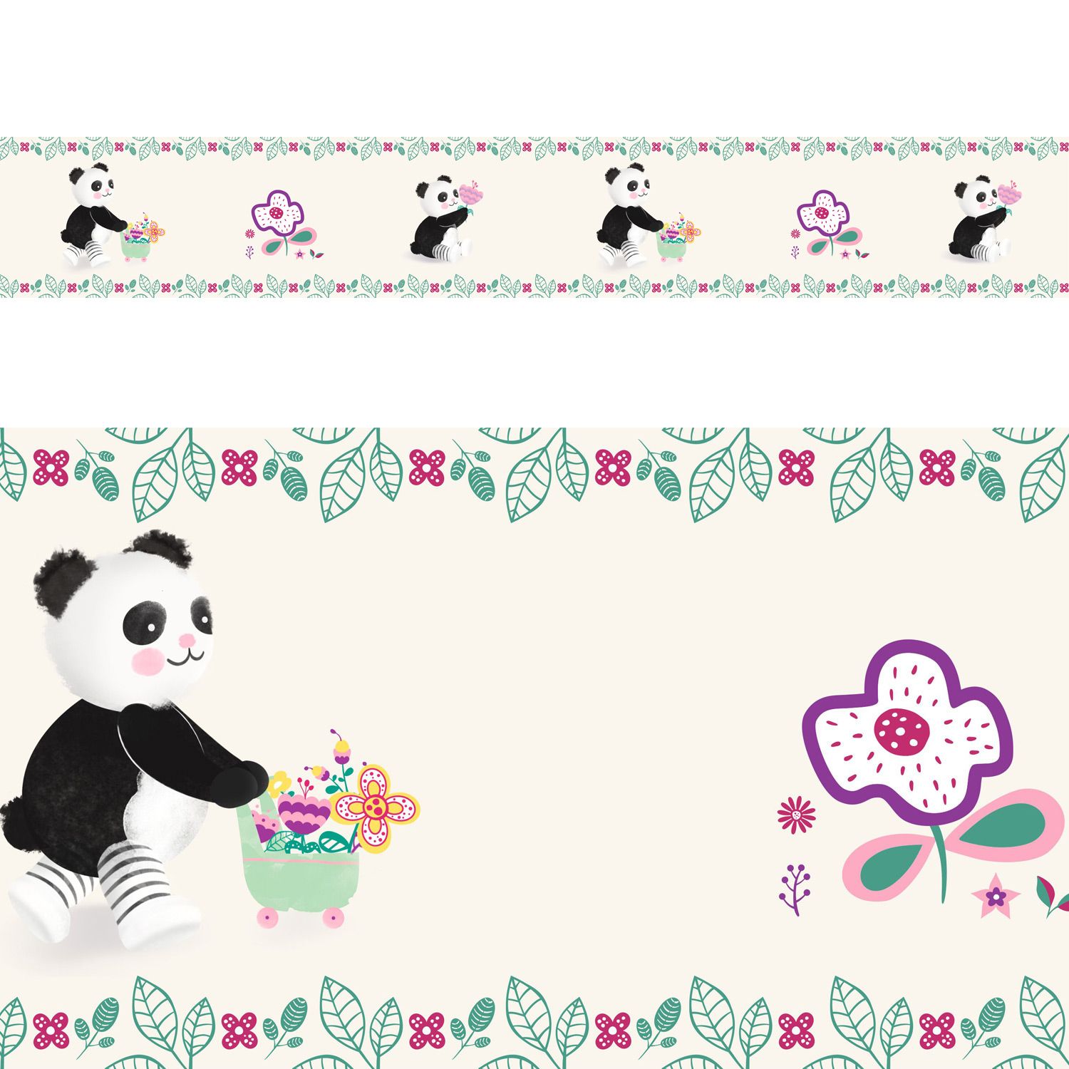 Faixa Adesiva de Parede Floral Moderna