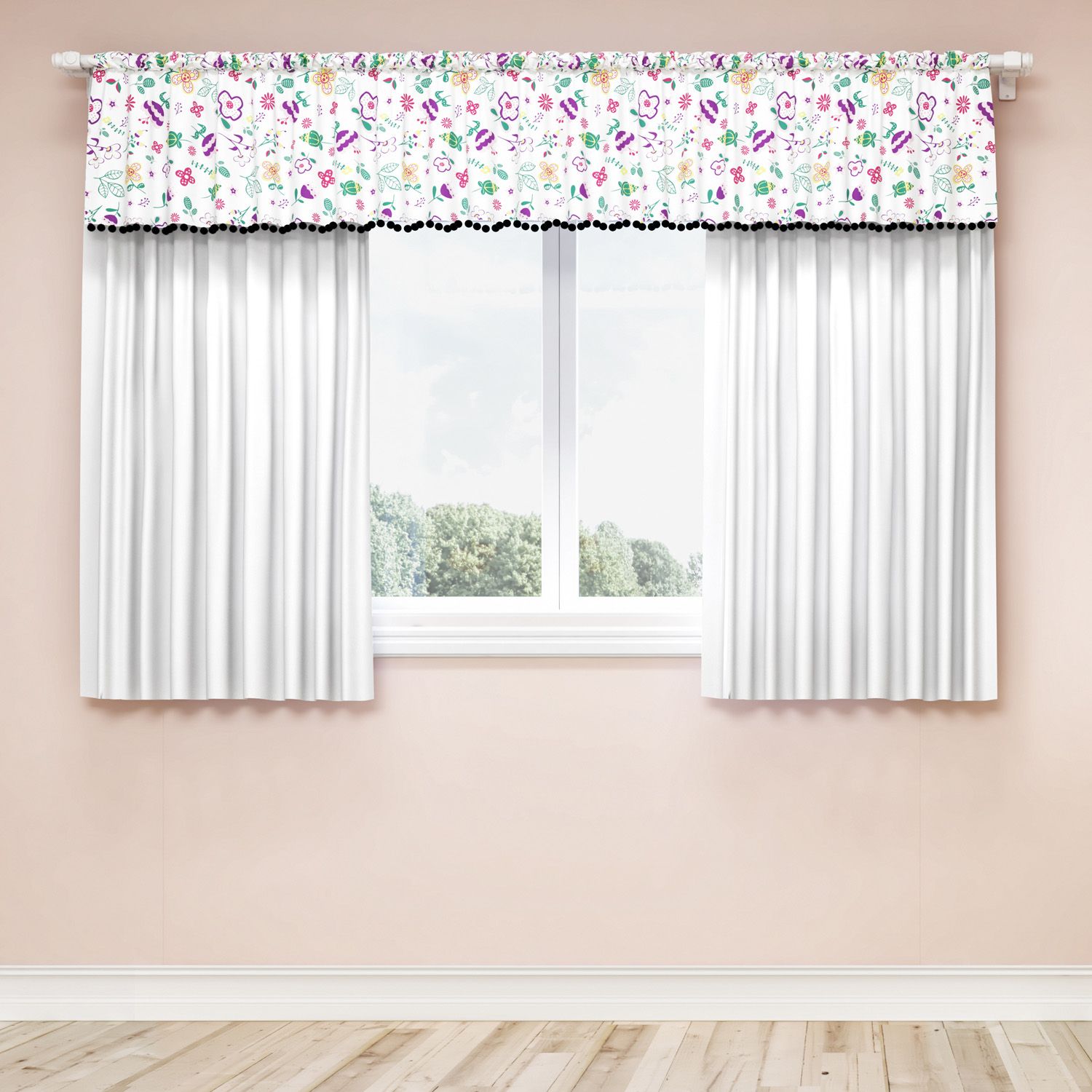 Cortina Floral Moderna 1,50m