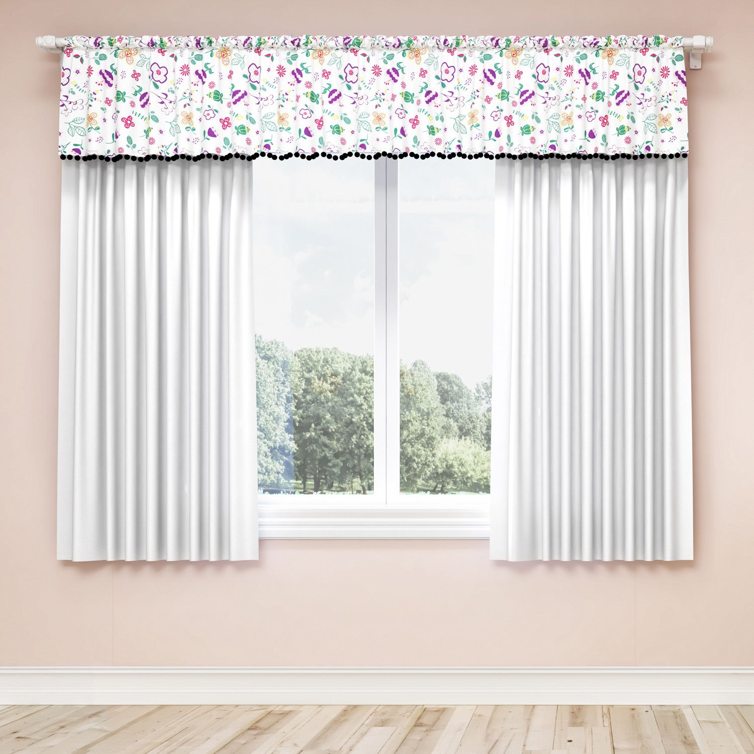 Cortina Floral Moderna 1,50m