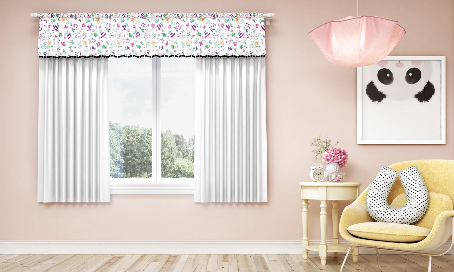 Cortina Floral Moderna 1,50m