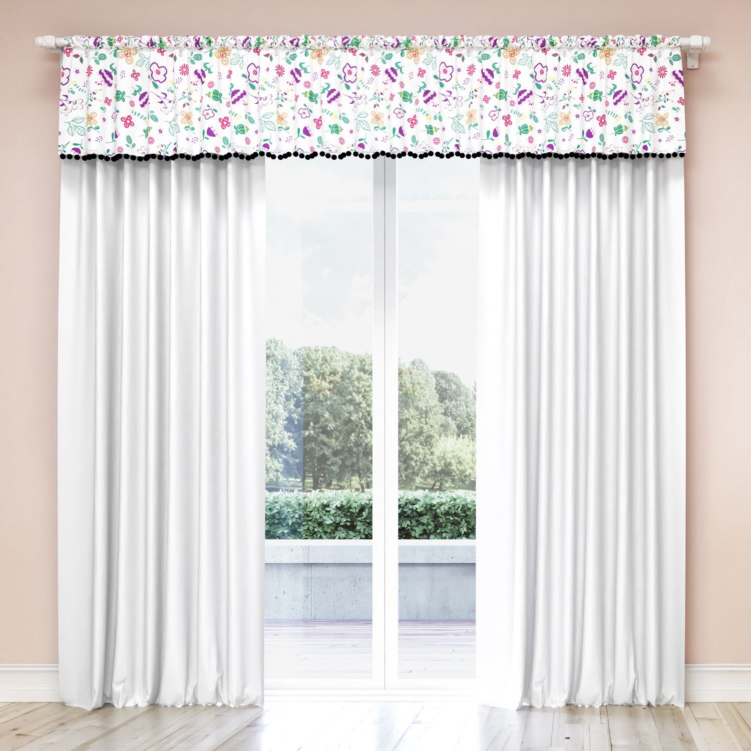 Cortina Floral Moderna 1,50m