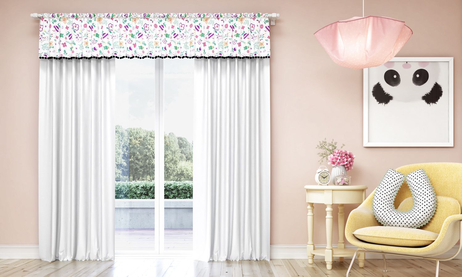 Cortina Floral Moderna 1,50m