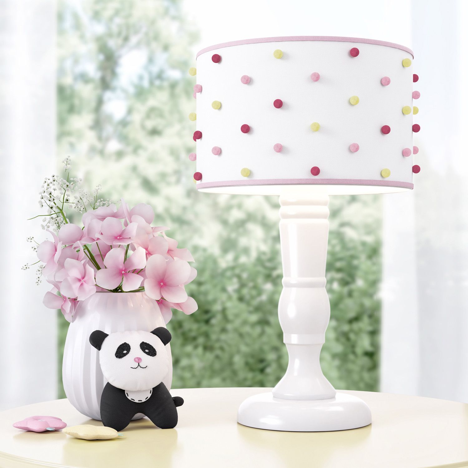 Abajur Madeira Floral Moderna