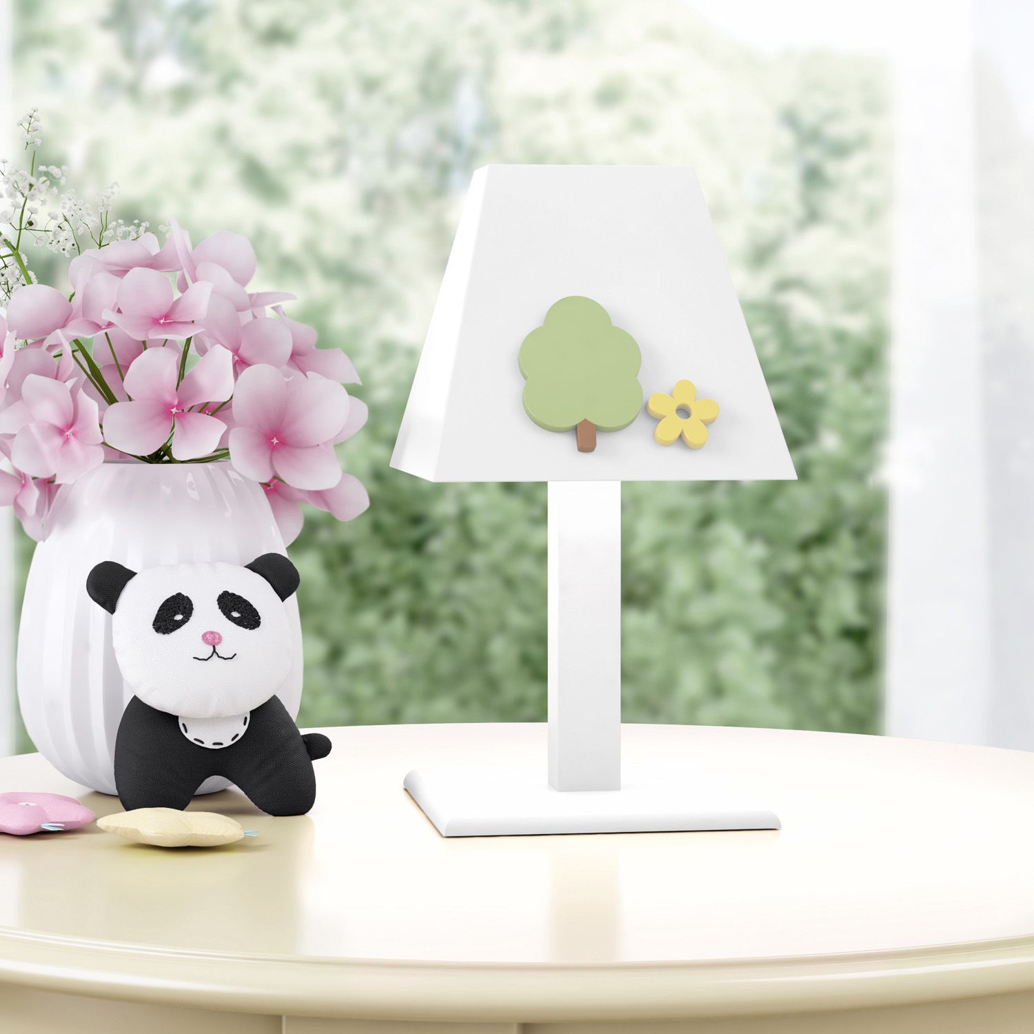 Abajur MDF Floral Moderna