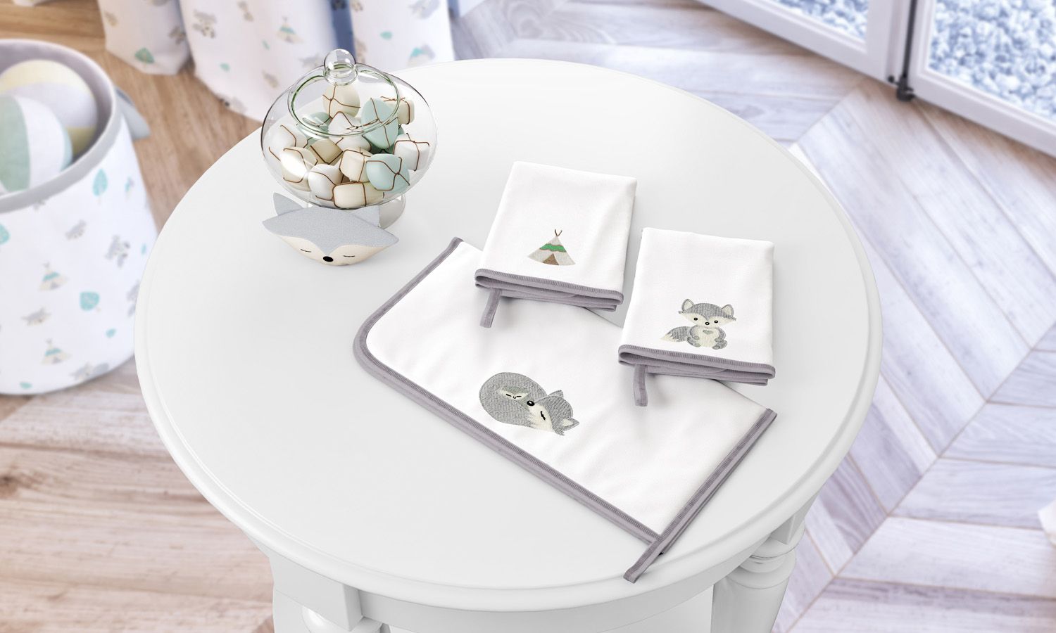 Jogo de Fraldas de Boca Malha Raposinha