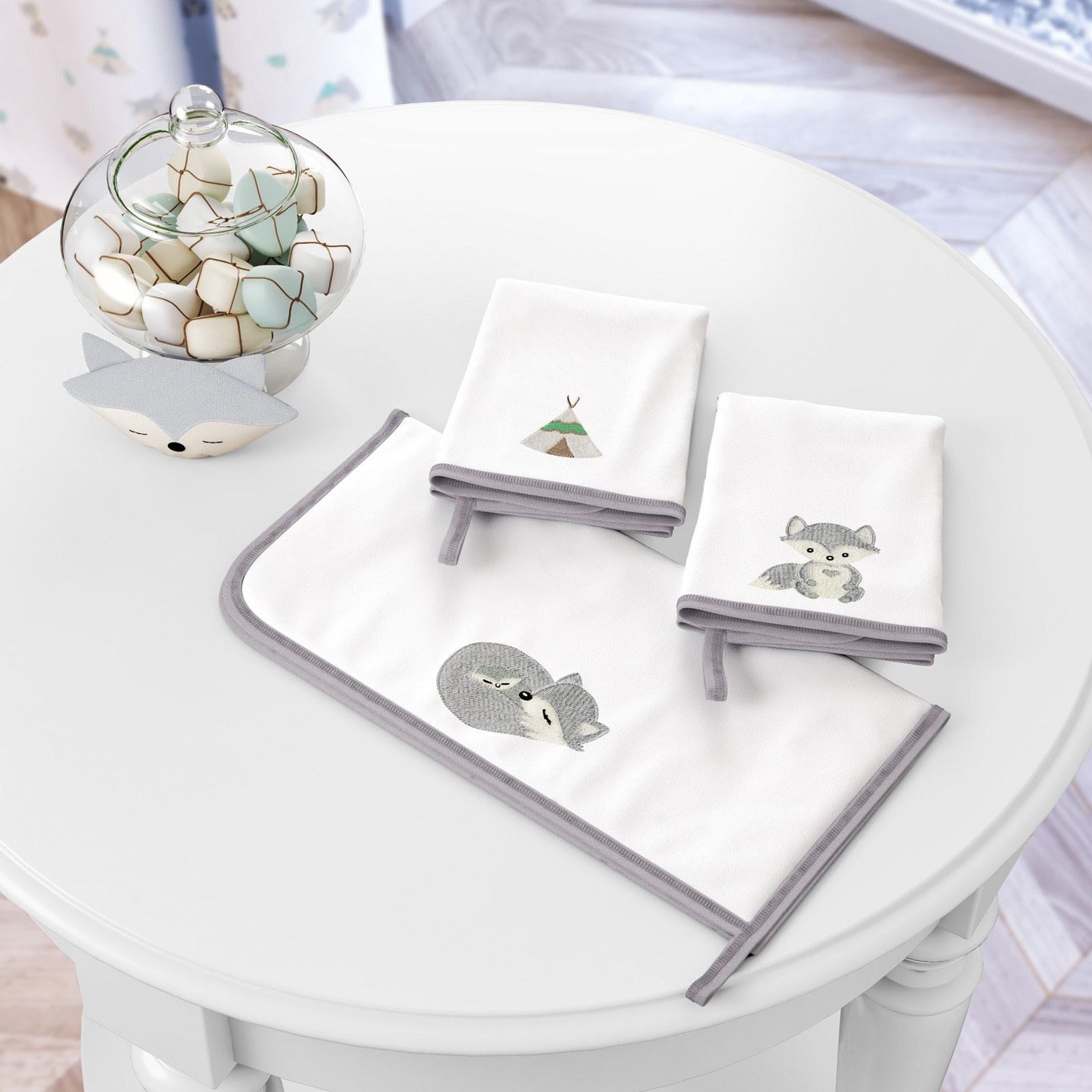 Jogo de Fraldas de Boca Malha Raposinha