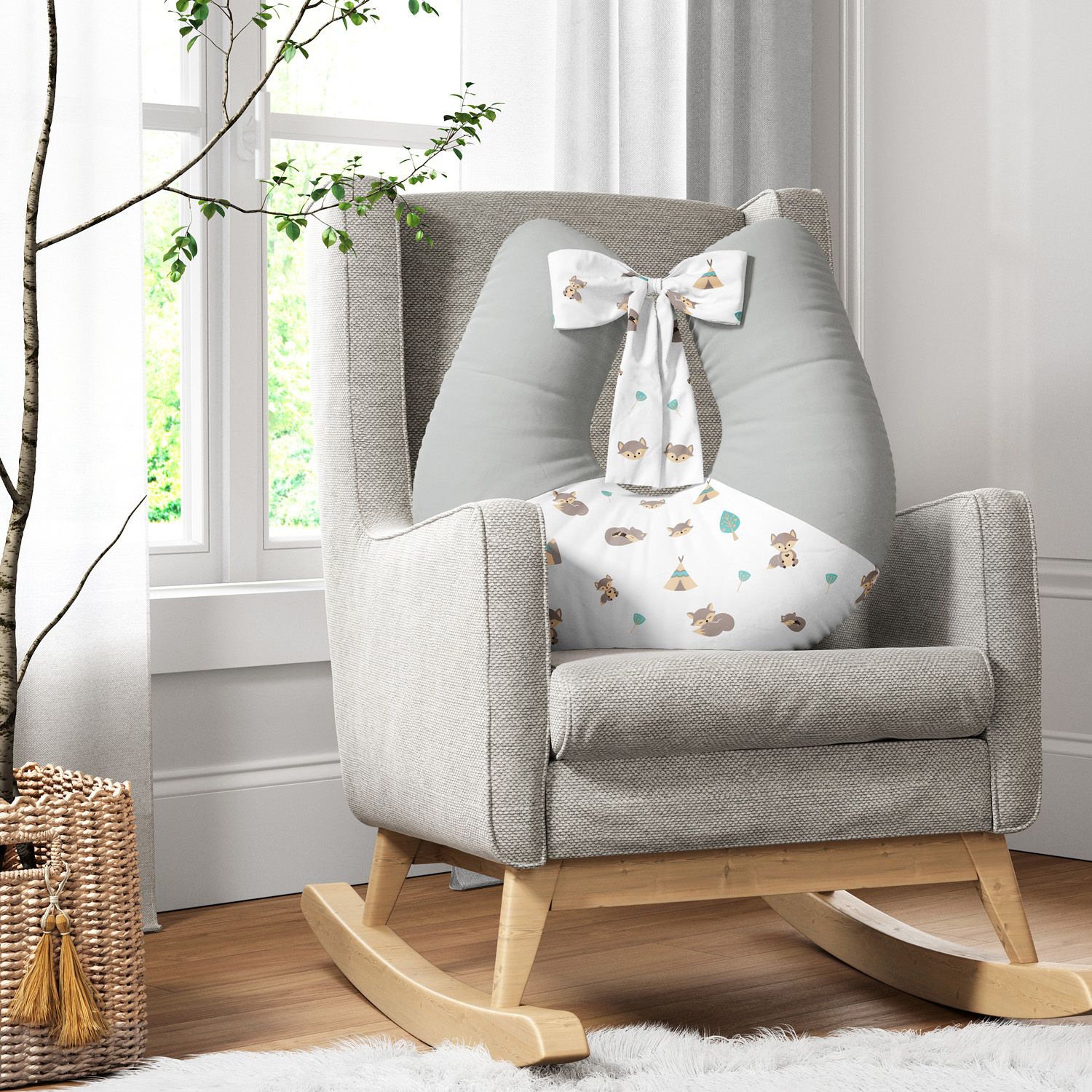 Almofada Amamentação Raposinha Cinza