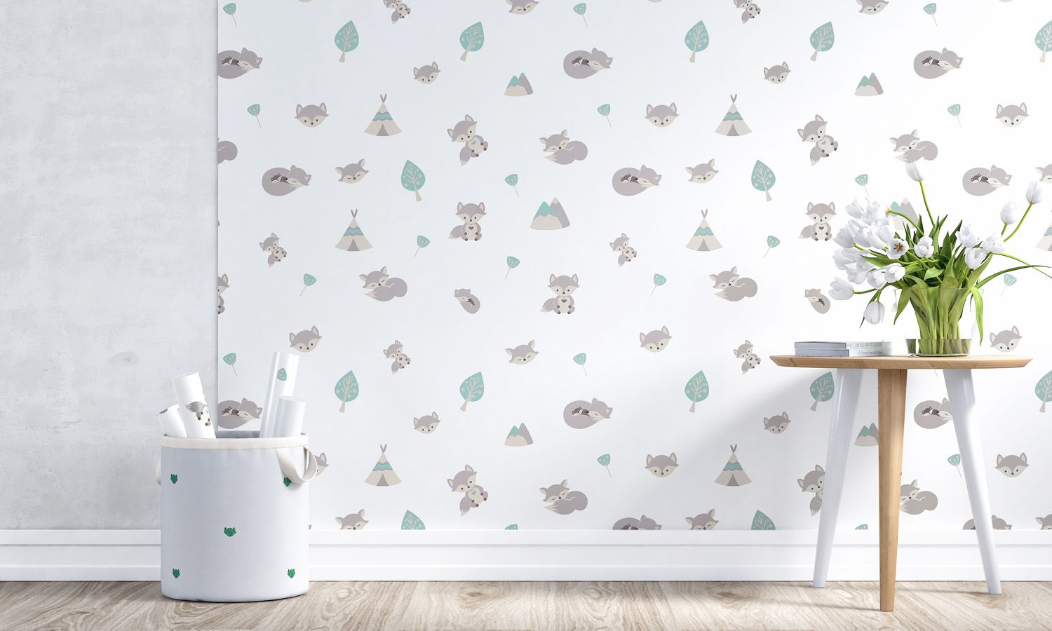 Adesivo de Parede Raposinhas Laranja