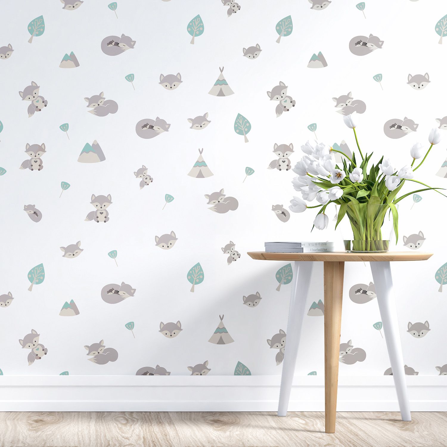 Adesivo de Parede Raposinhas Laranja