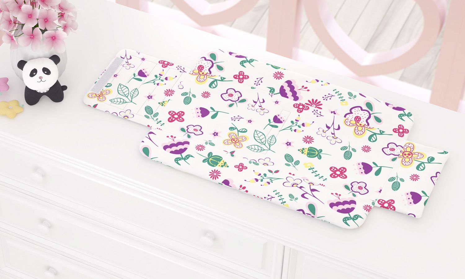 Trocador de Fraldas Portátil Floral Moderna 85x40cm