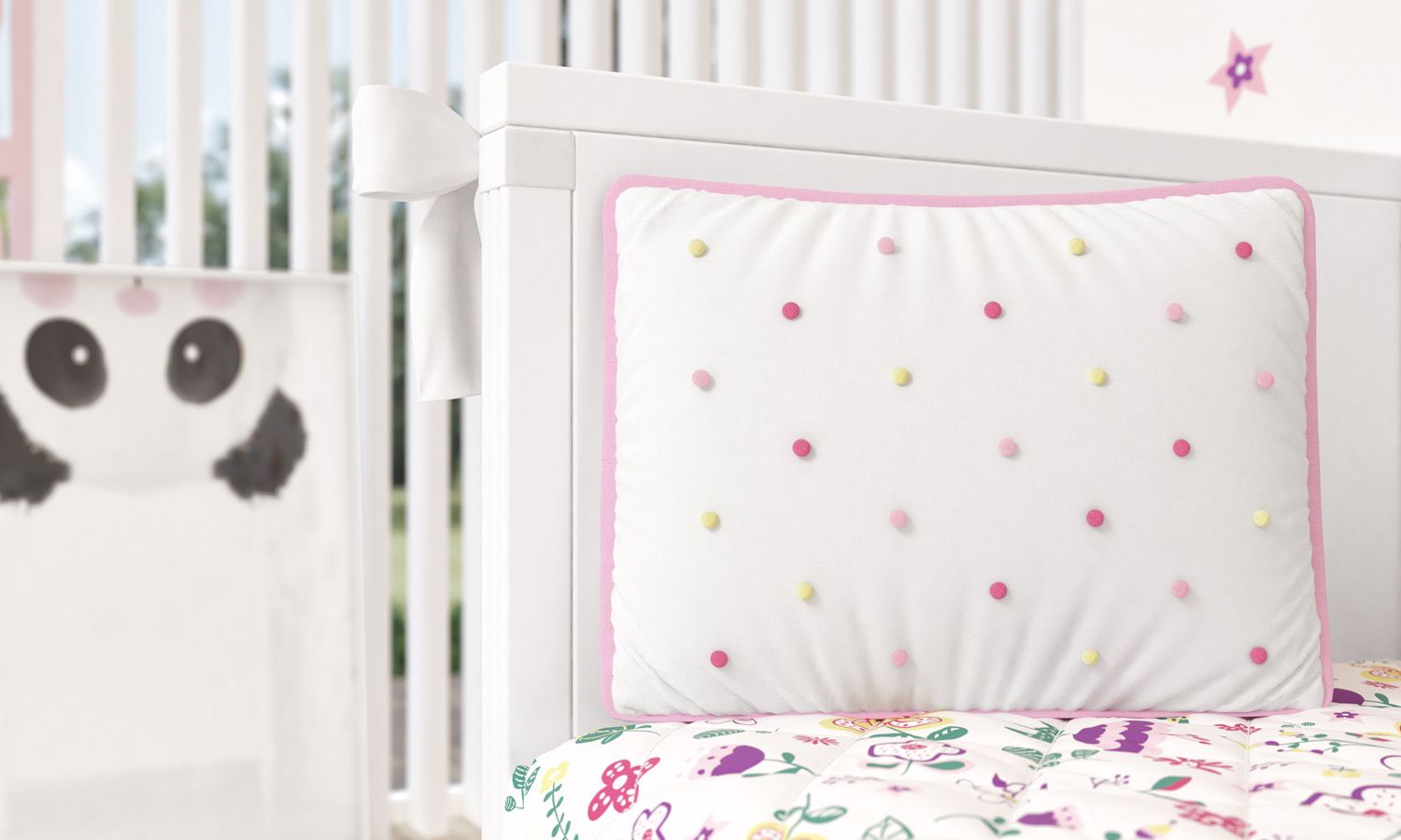 Kit Berço Minhocão Floral Moderna