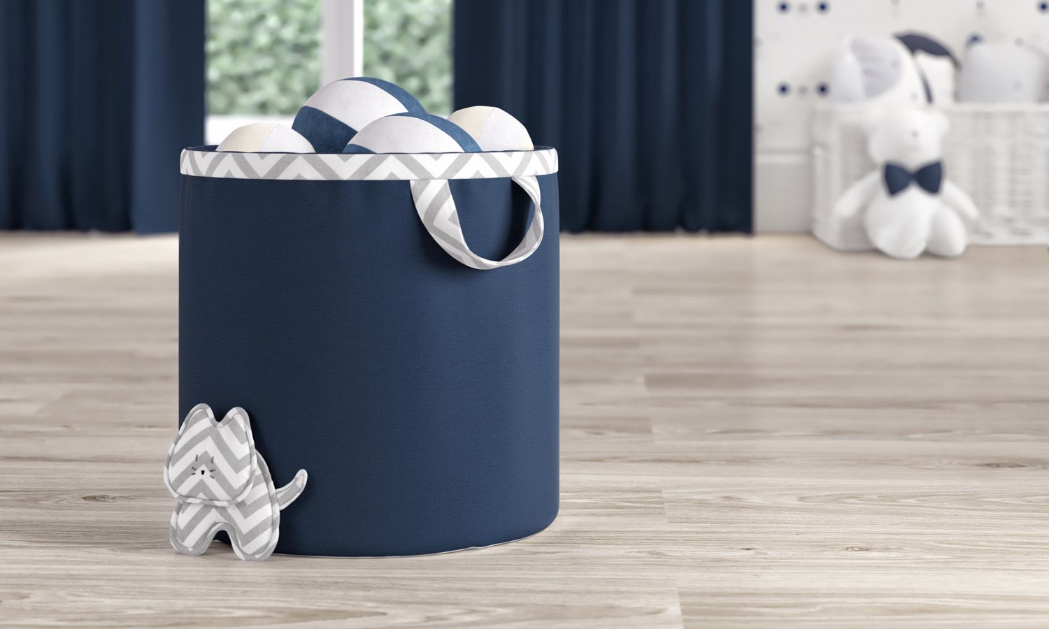 Cesto Organizador para Brinquedos Chevron Amiguinhas 35cm