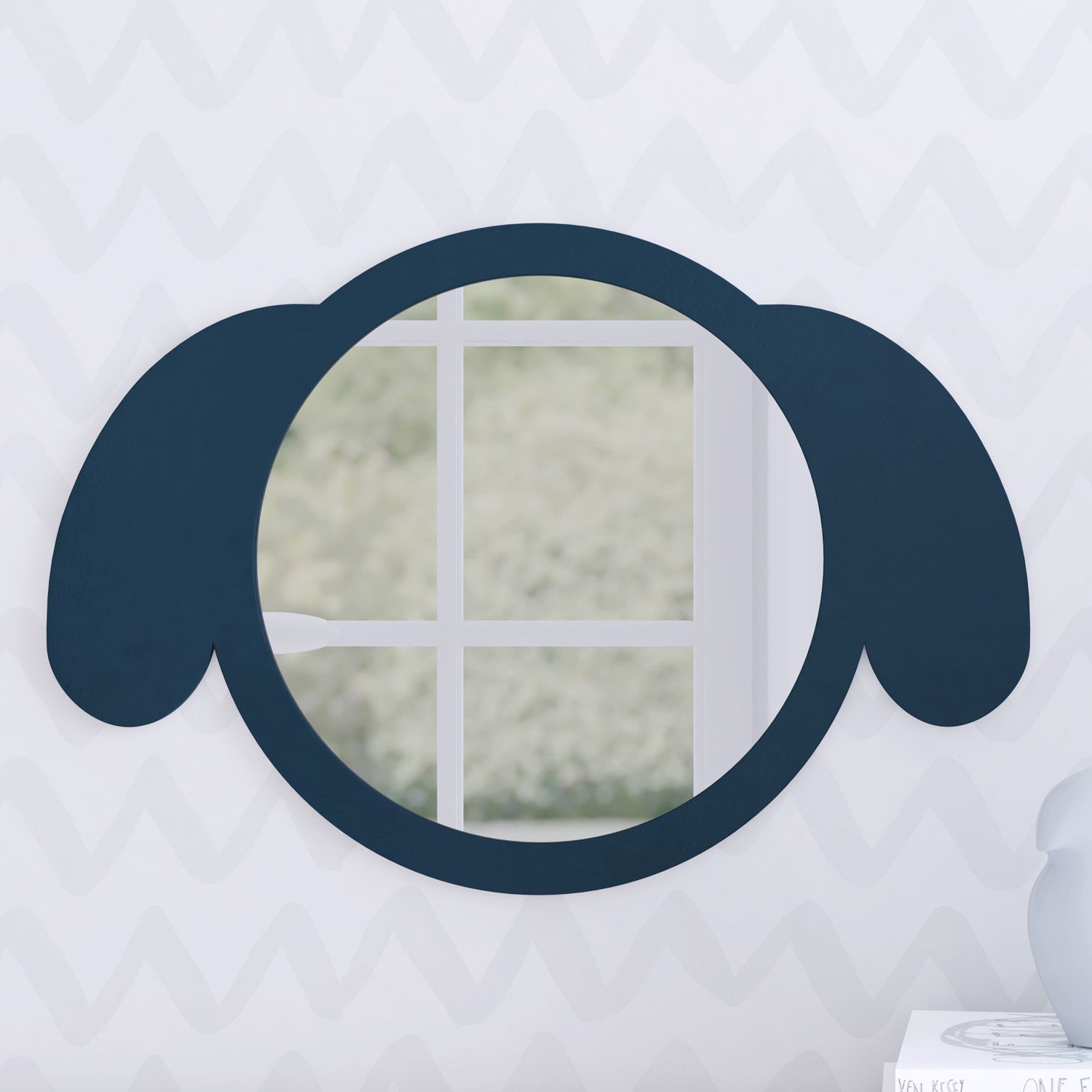 Espelho Redondo Amiguinha Cachorrinha Rosa 30cm