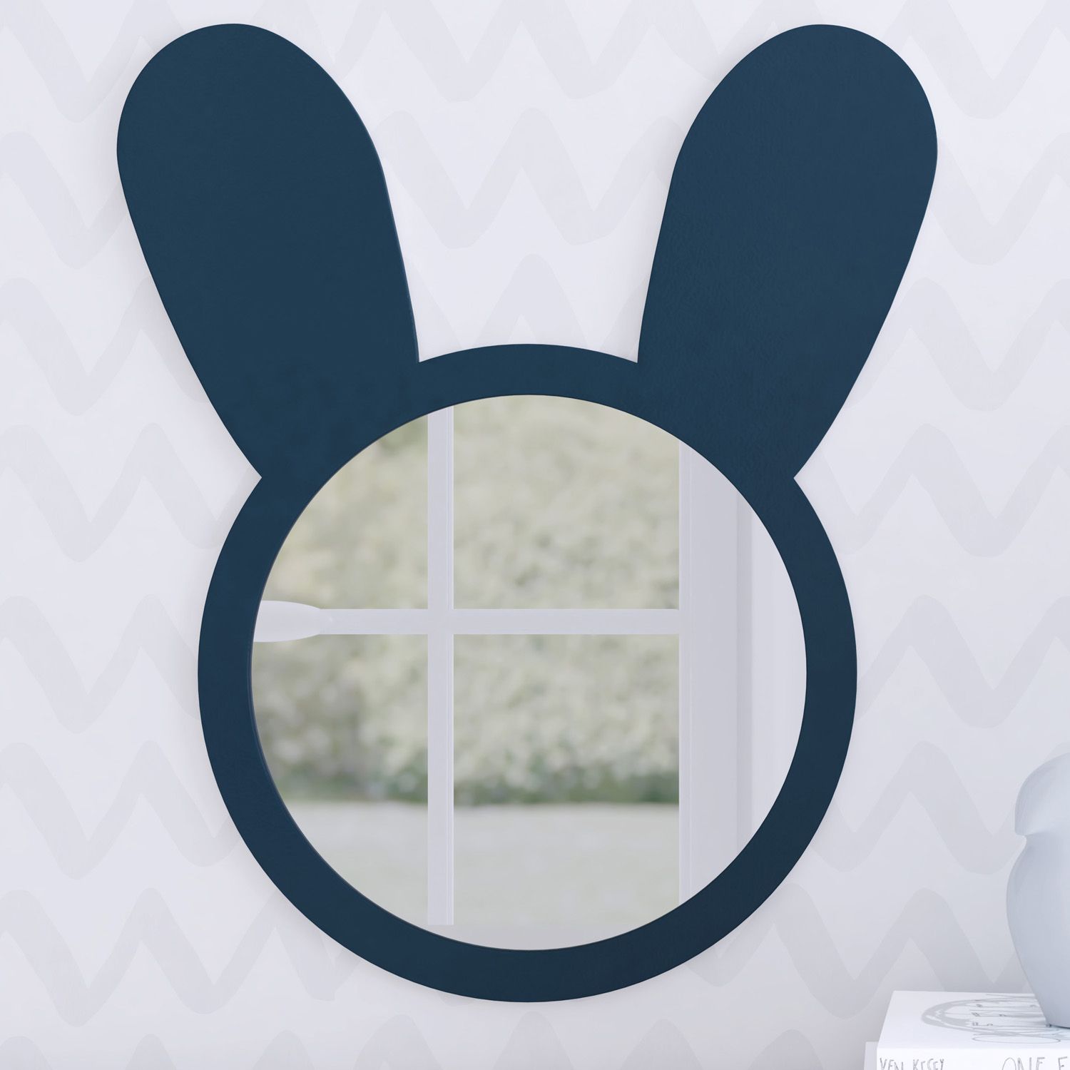 Espelho Redondo Amiguinha Coelhinha Rosa 44cm