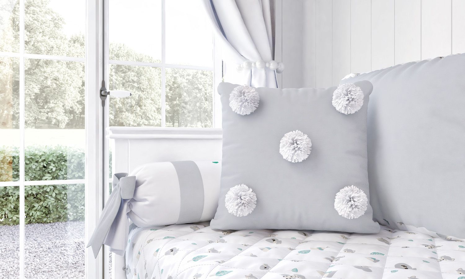 Almofada Pompons 38cm