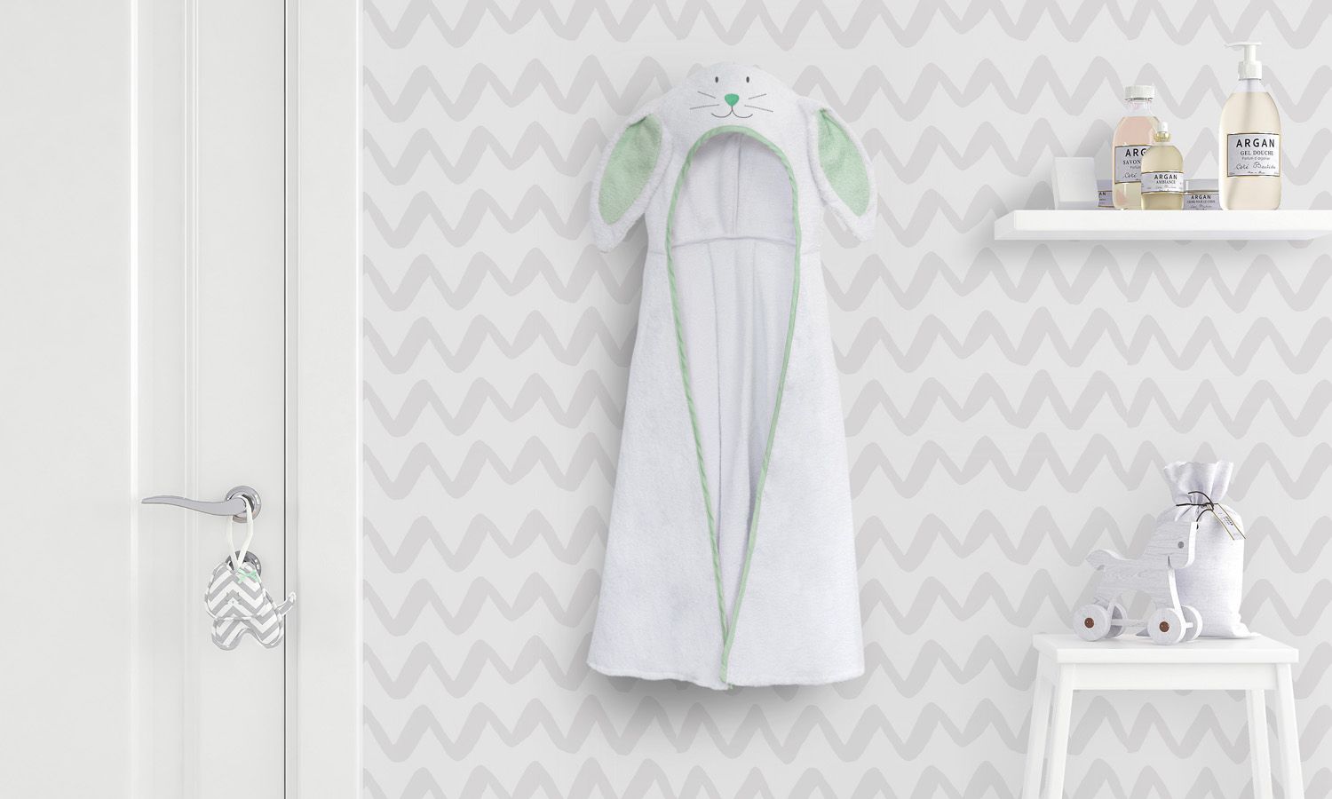 Toalha com Capuz Infantil Amiguinha Coelhinha 90cm