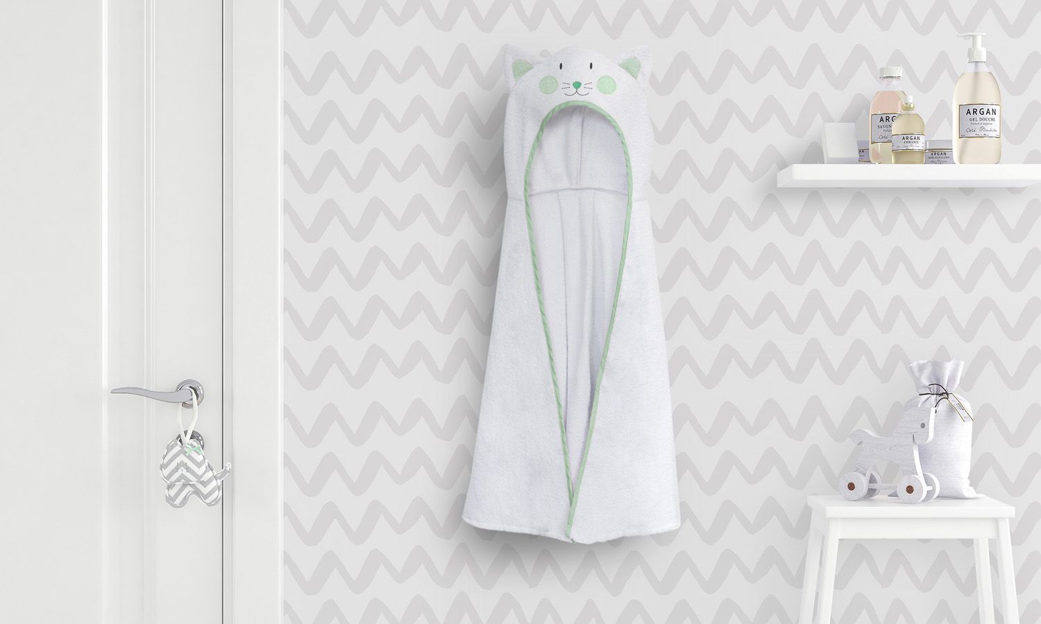 Toalha com Capuz Infantil Amiguinha Gatinha 90cm