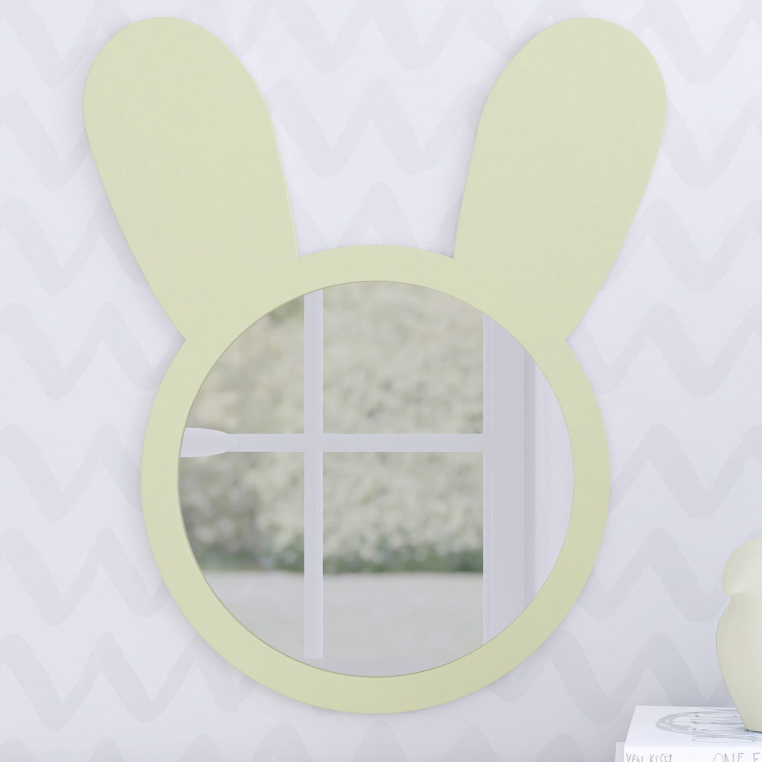 Espelho Redondo Amiguinha Coelhinha Rosa 44cm