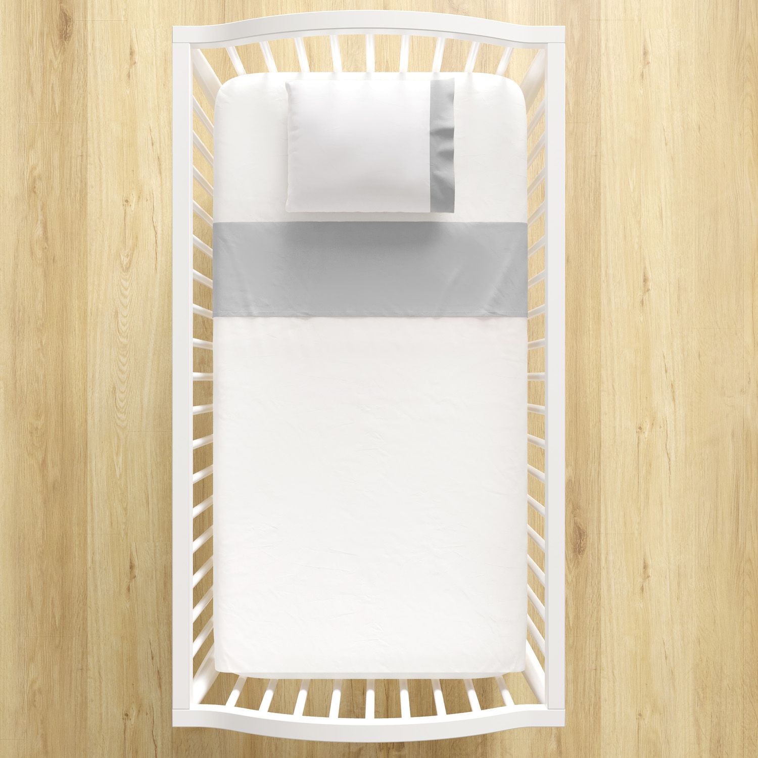 Jogo de Lençol Berço Cinza 3 peças