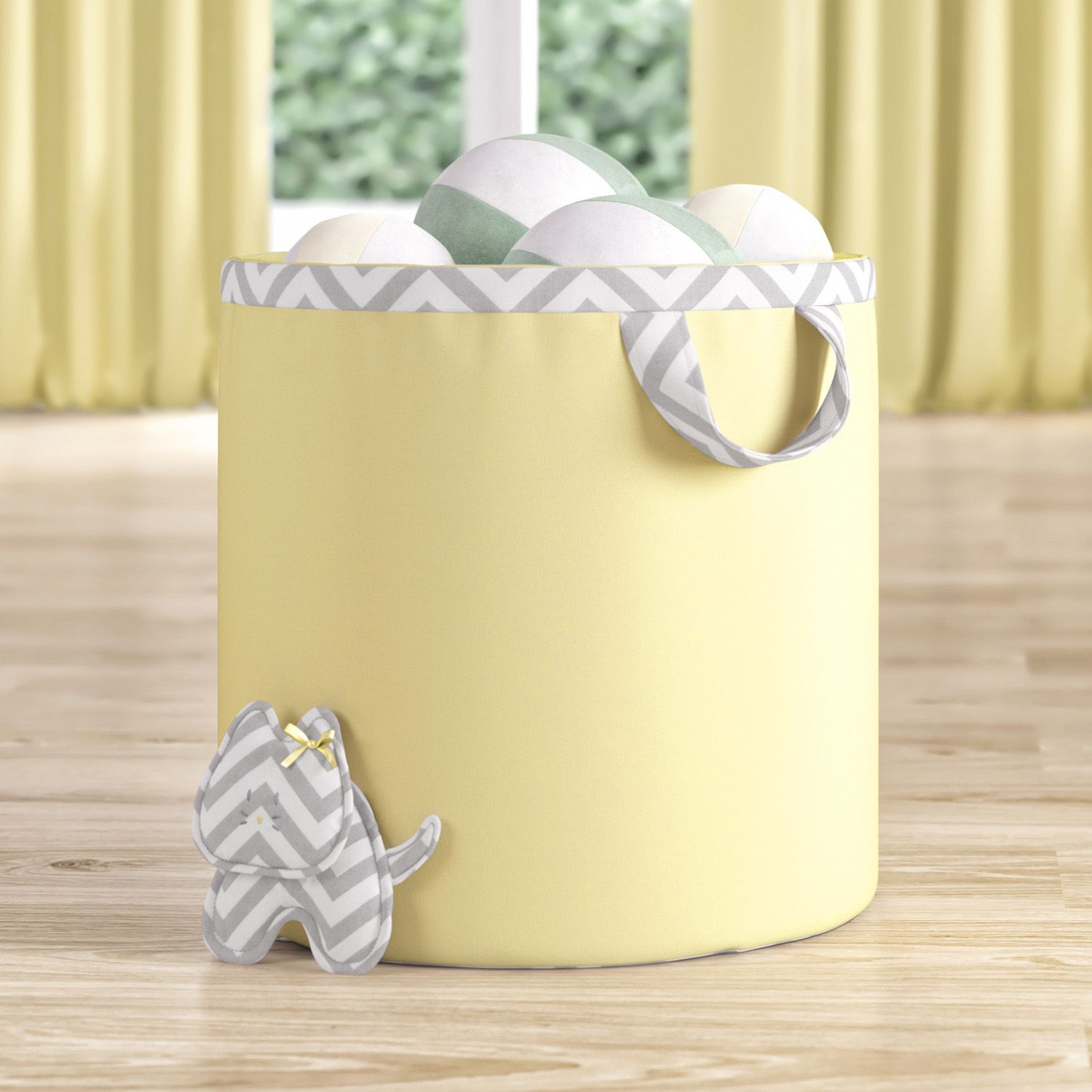 Cesto Organizador para Brinquedos Chevron Amiguinhas 35cm