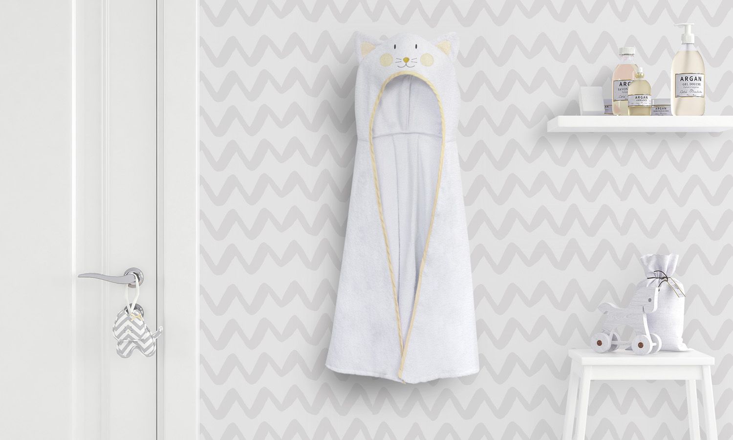 Toalha com Capuz Infantil Amiguinha Gatinha 90cm