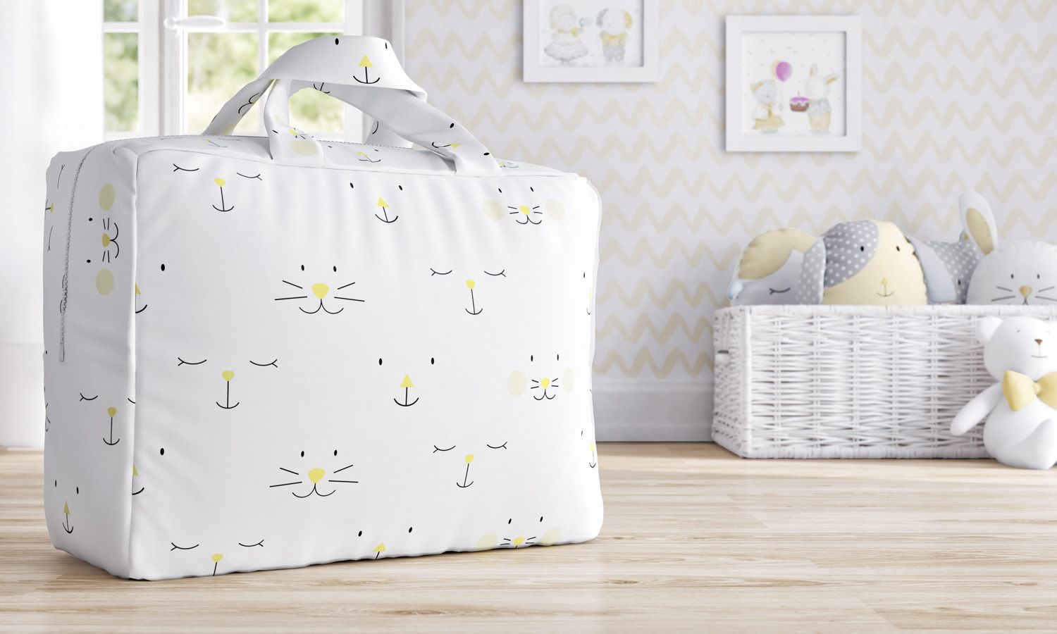 Bolsa de Tecido Infantil Amiguinhos Amarelo 60cm