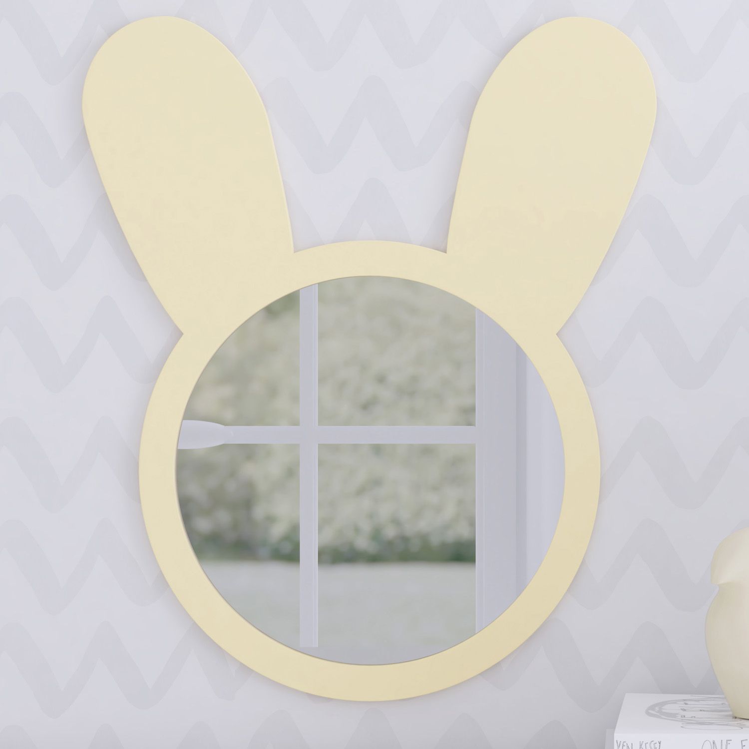 Espelho Redondo Amiguinha Coelhinha Rosa 44cm