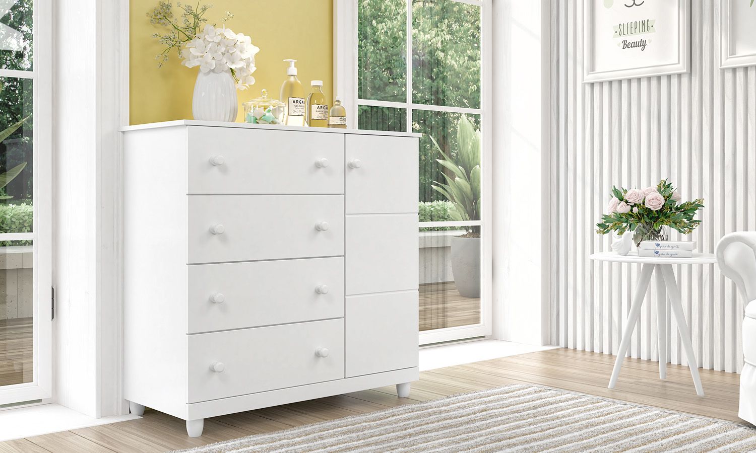 Cômoda Infantil Branco com Porta Premier