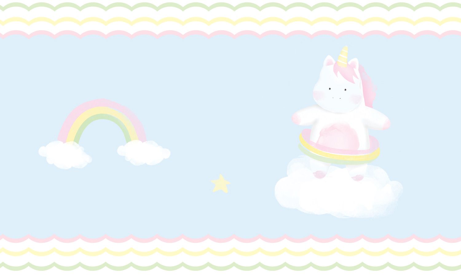 Faixa Adesiva de Parede Amiguinhas Unicórnio 2m