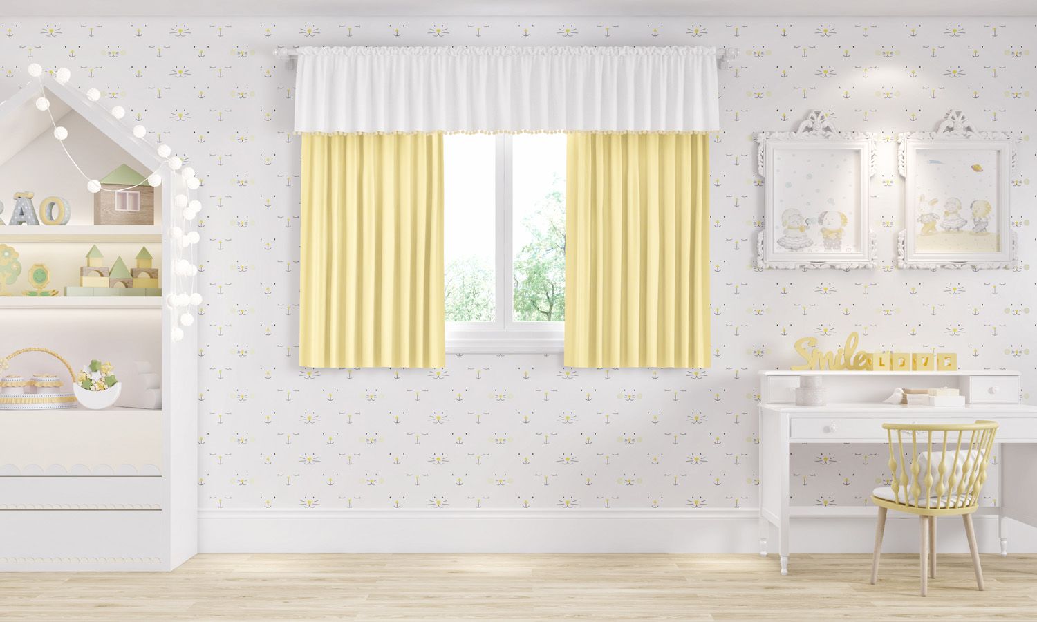 Cortina Infantil Amiguinhas 1,50m