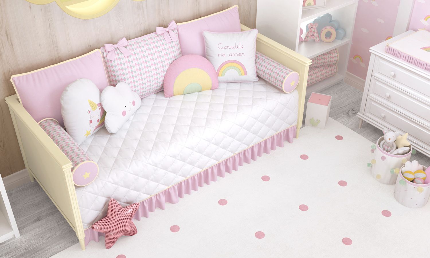 Kit Cama Babá Amiguinhas Unicórnio