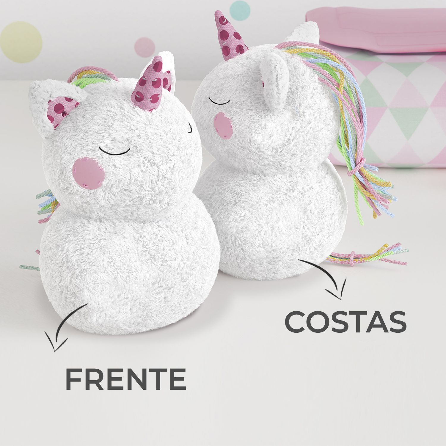 Enfeite para Puxador Pelúcia Amiguinhas Unicórnio