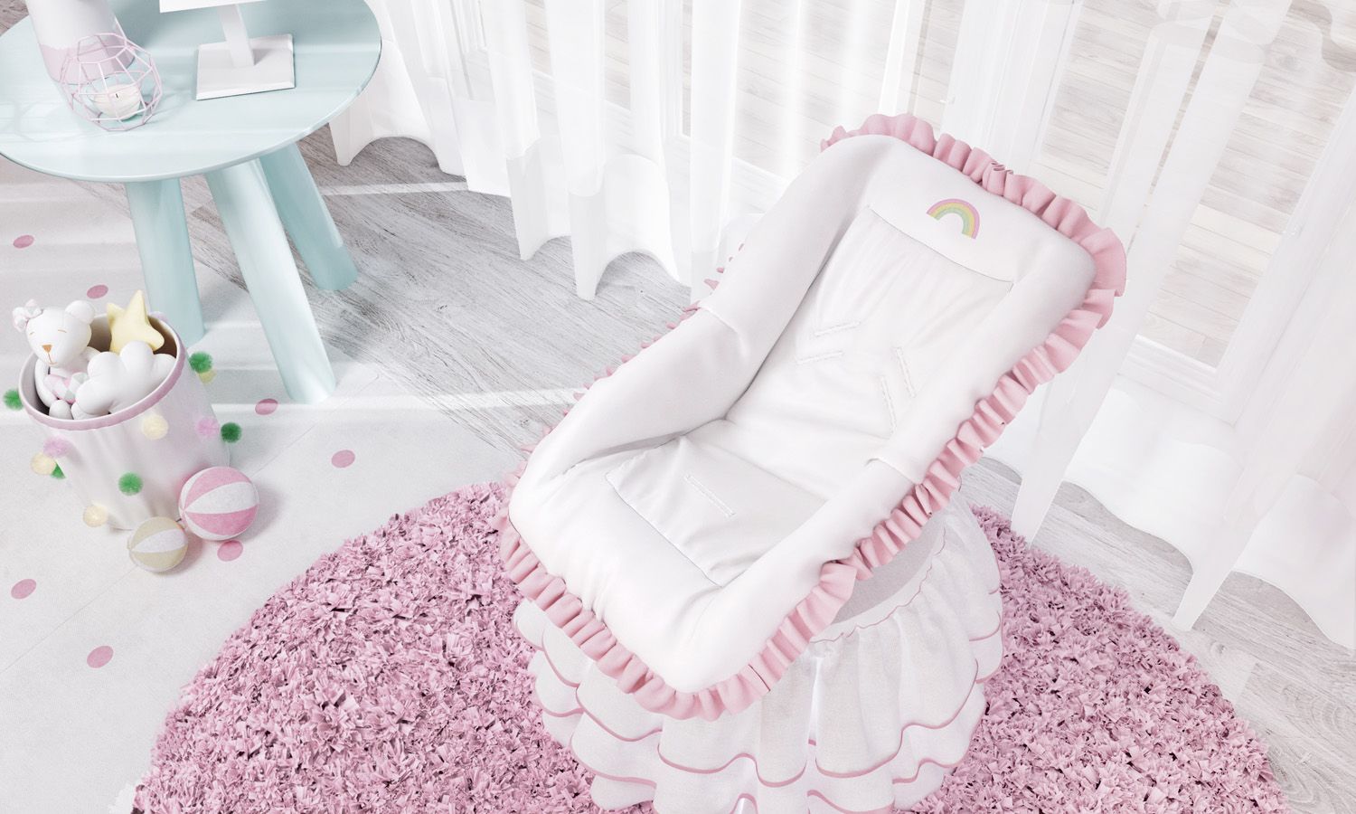 Capa para Bebê Conforto Arco-Íris