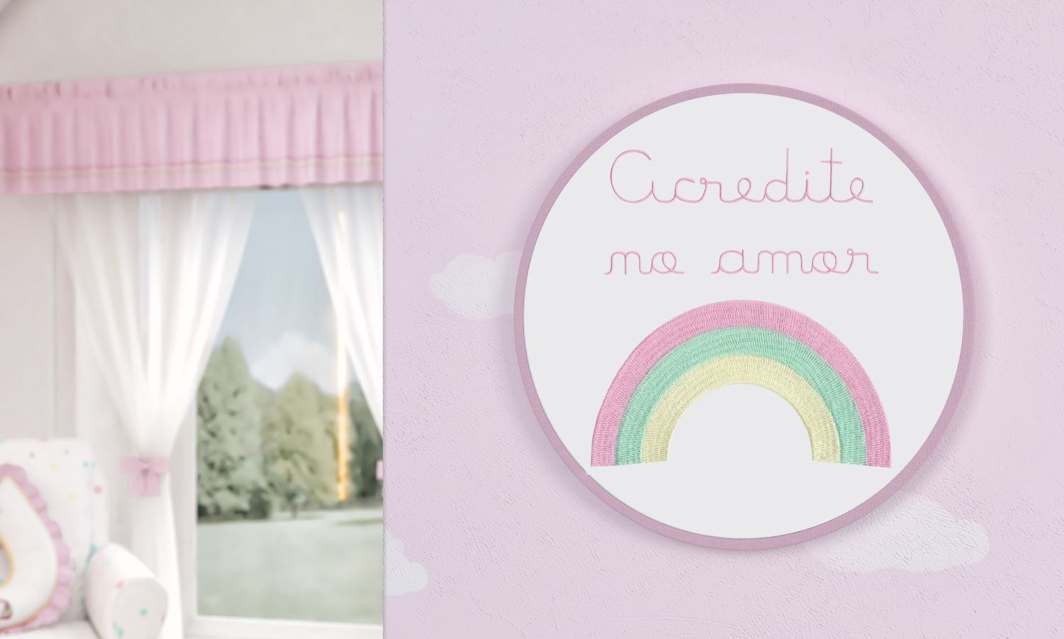 Quadro Bastidor Arco-Íris 24cm